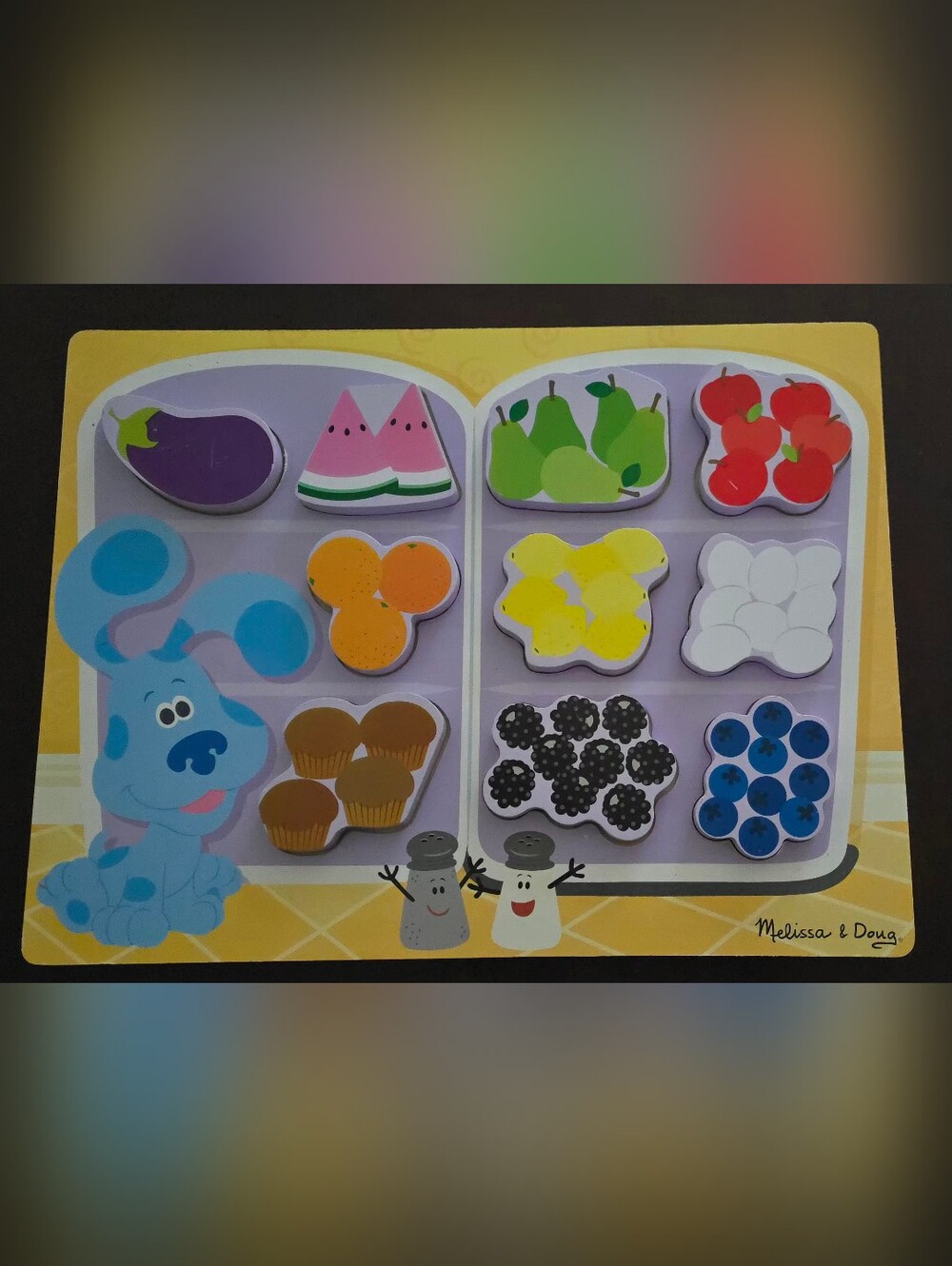 Melissa & Doug Blue's Clues & You! Wooden Chunky Puzzle - Fridge Food